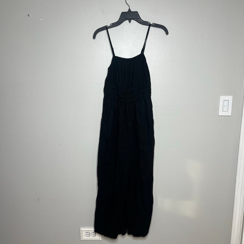Old Navy Women's Black Jumpsuit Size Small Sleeveless Smocked Adjustable Straps